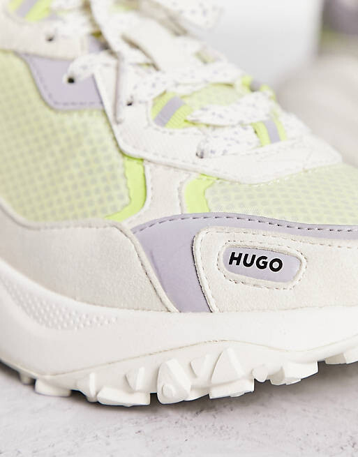 

Бело-желтые кроссовки HUGO GO1ST