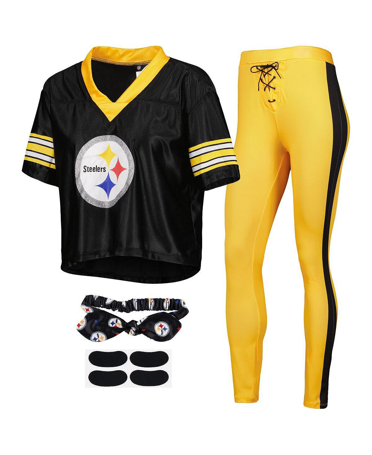 

Женский черный костюм для сна Pittsburgh Steelers Game Day Jerry Leigh, черный