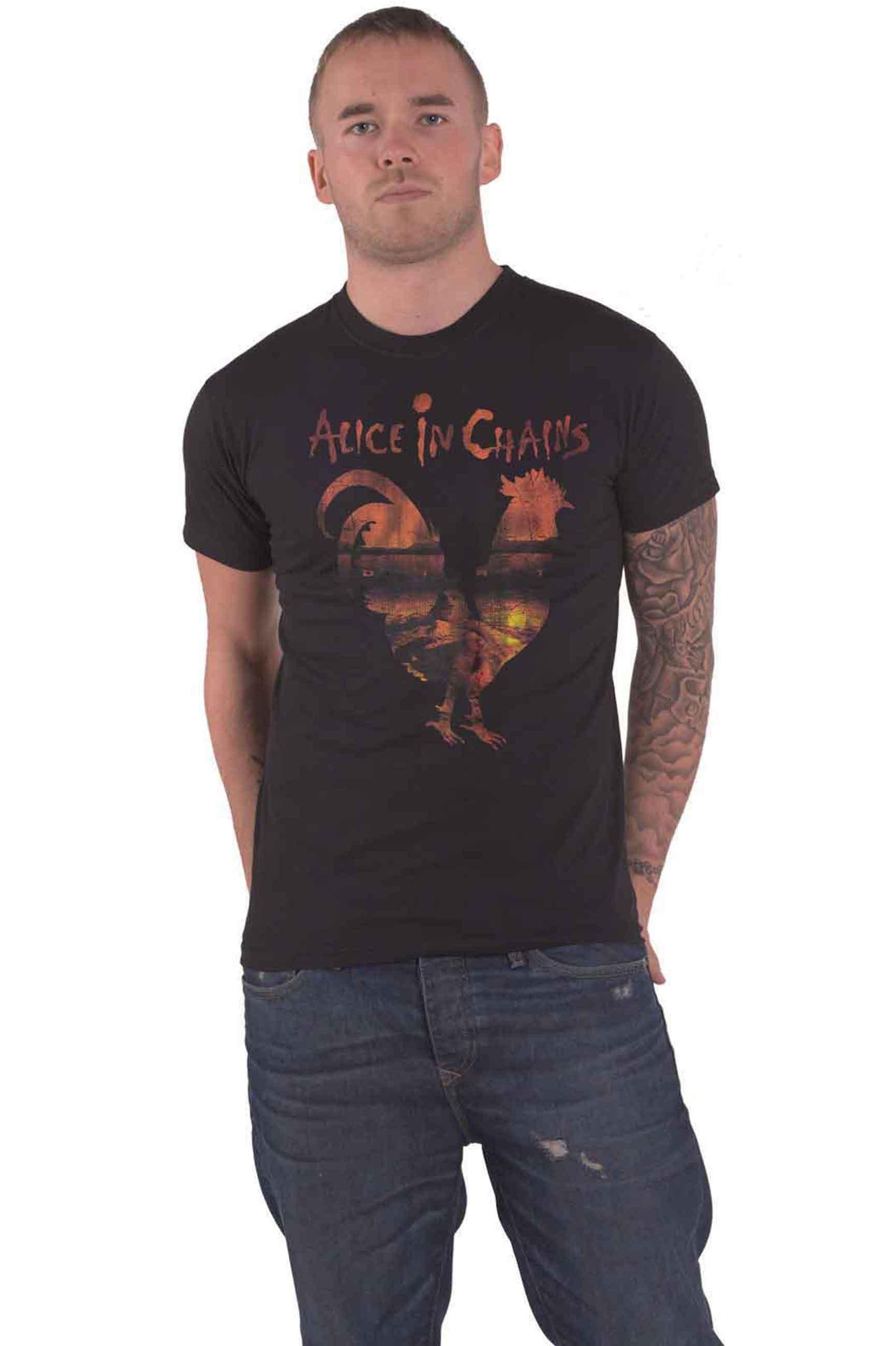 Футболка с силуэтом грязного петуха Alice In Chains, черный мешок для сменной обуви музыка alice in chains 22244