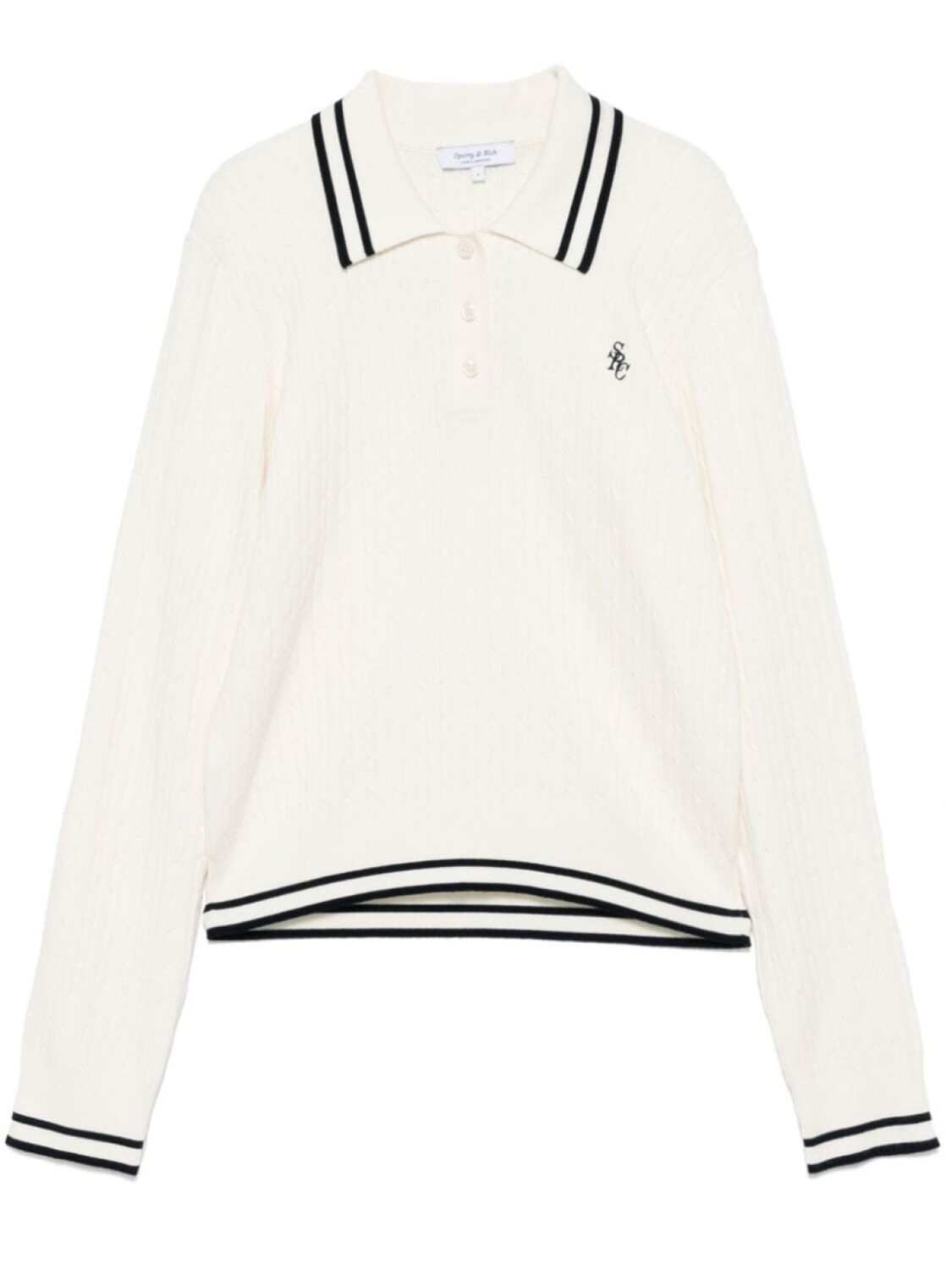 

Рубашка поло SRC фактурной вязки Sporty & Rich, нейтральный цвет