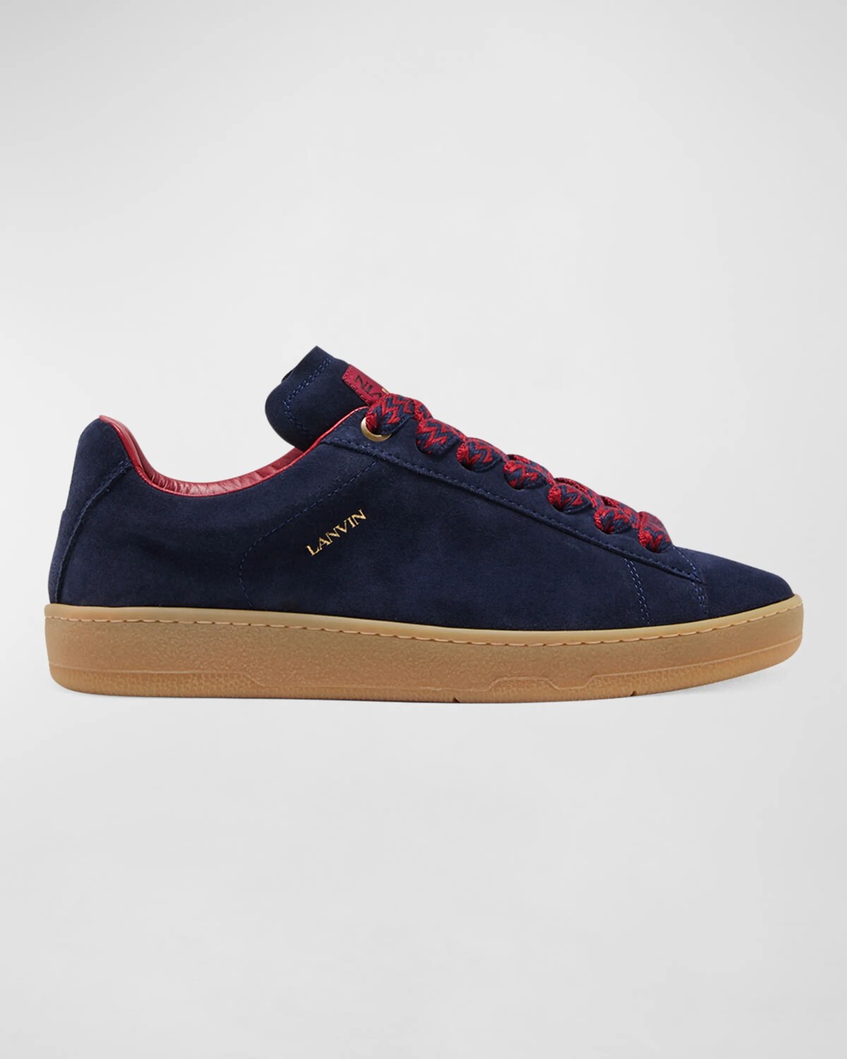 

Мужские низкие замшевые кроссовки Lite Curb Lanvin, цвет Navy Blue/Red