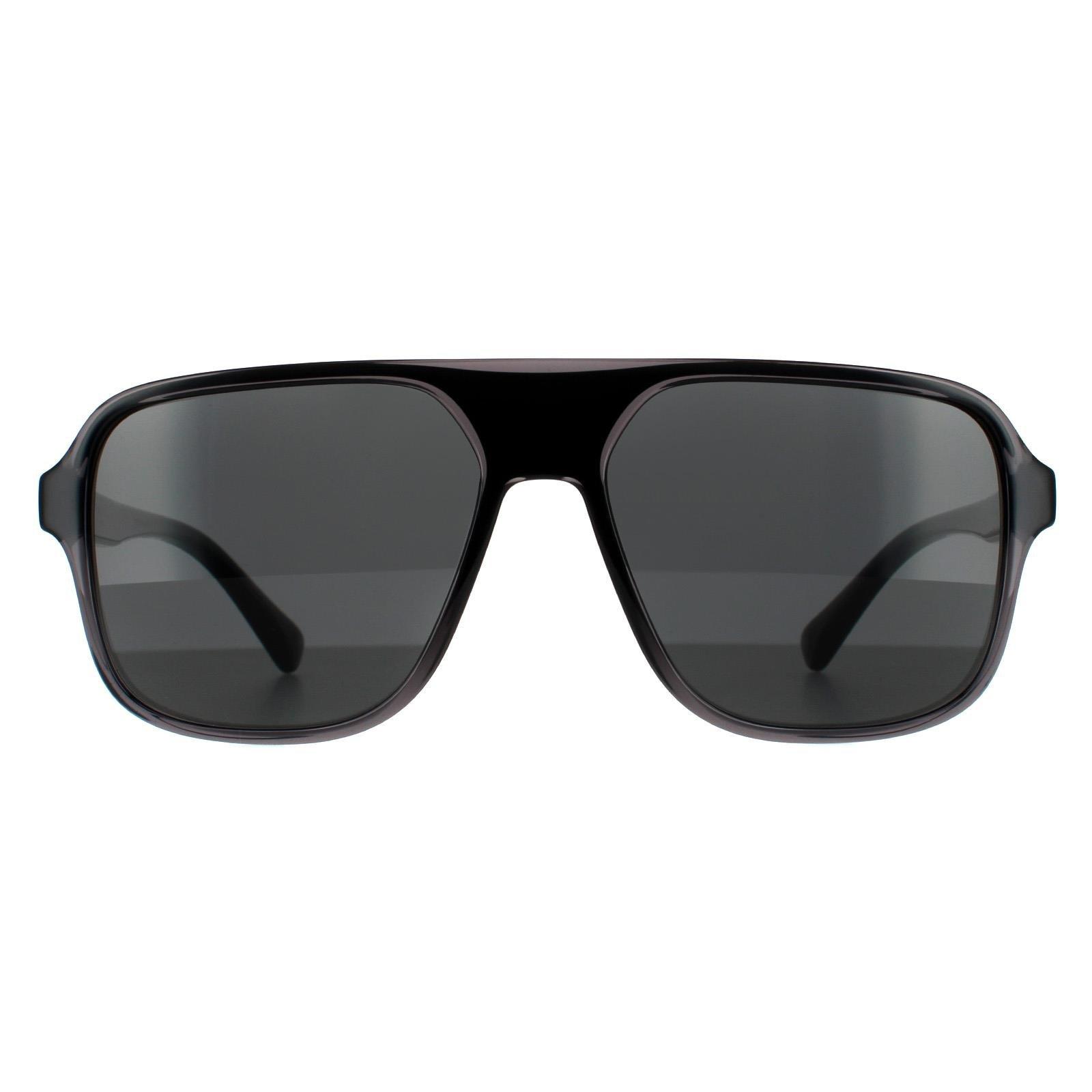 Квадратные прозрачные серо-черные темно-серые солнцезащитные очки Dolce & Gabbana, черный