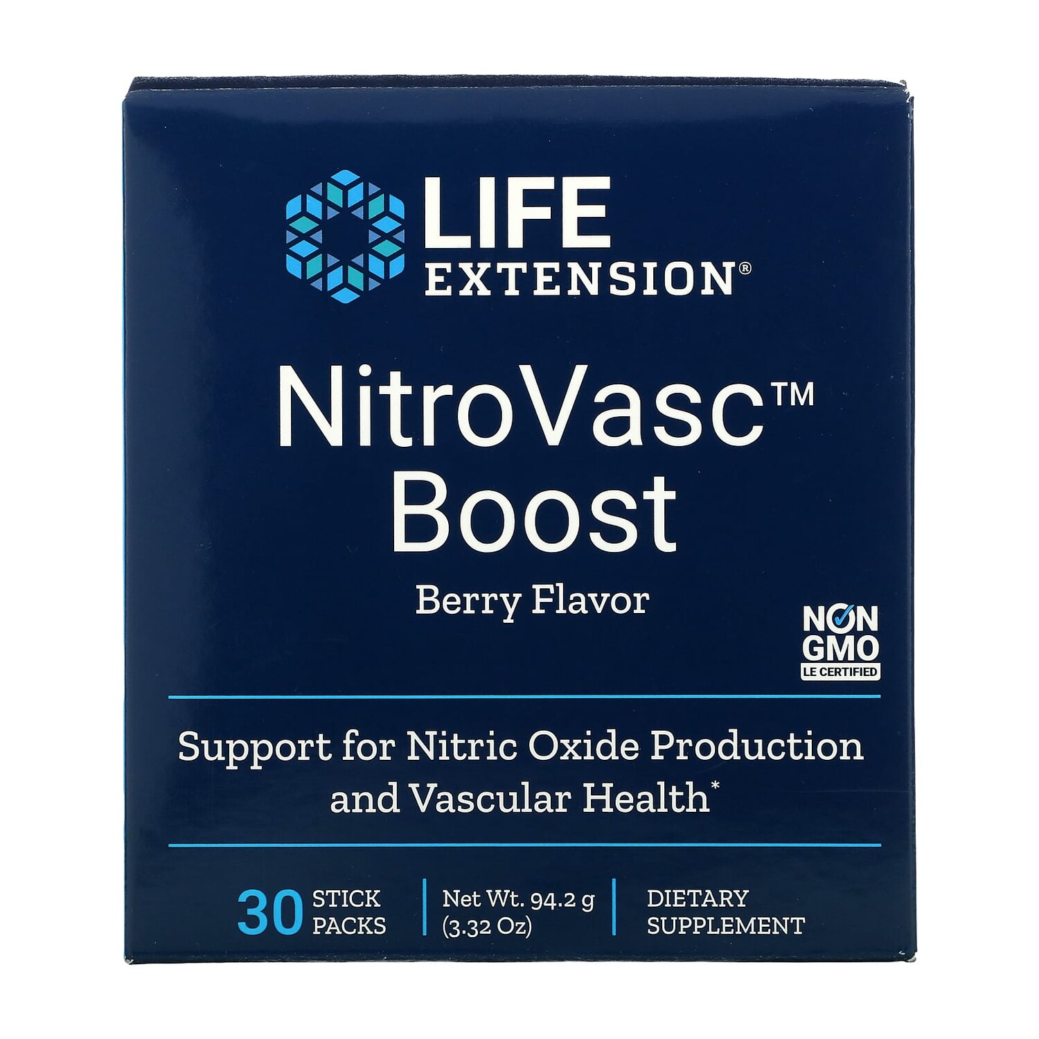 

NitroVasc Boost, ягодный вкус, 30 пакетиков, Life Extension