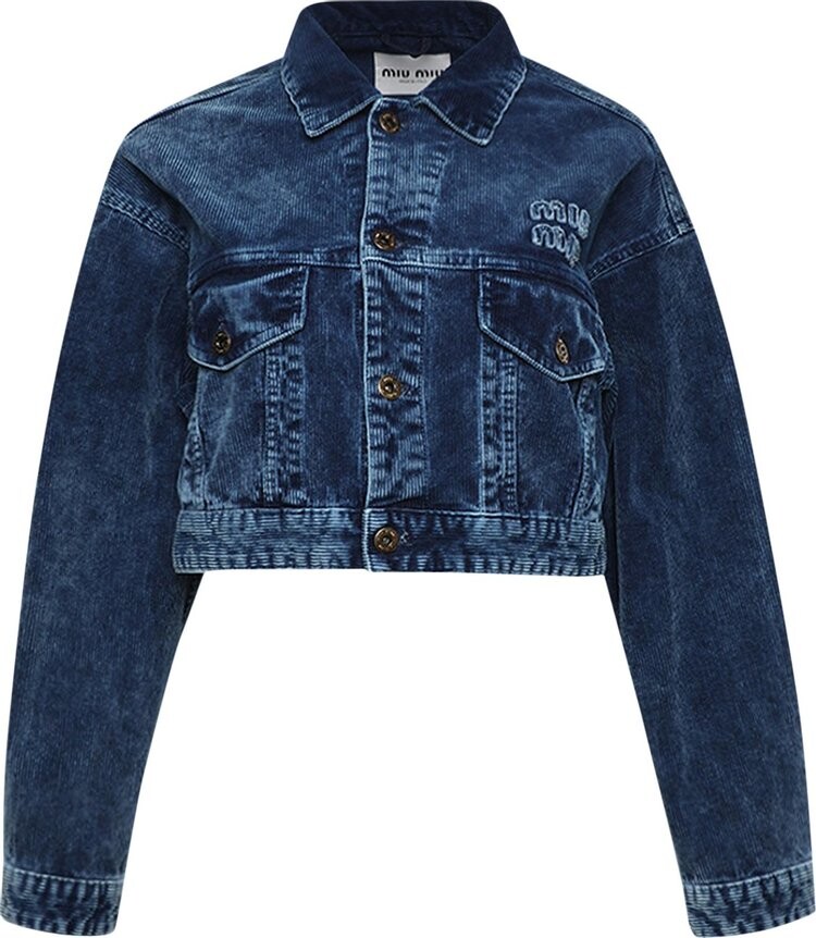 

Куртка Miu Miu Cropped 'Blue', синий