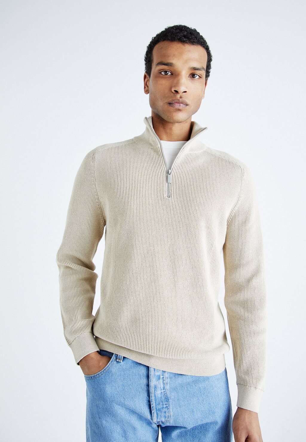 

Свитер Slhown Half Zip Selected, цвет fog