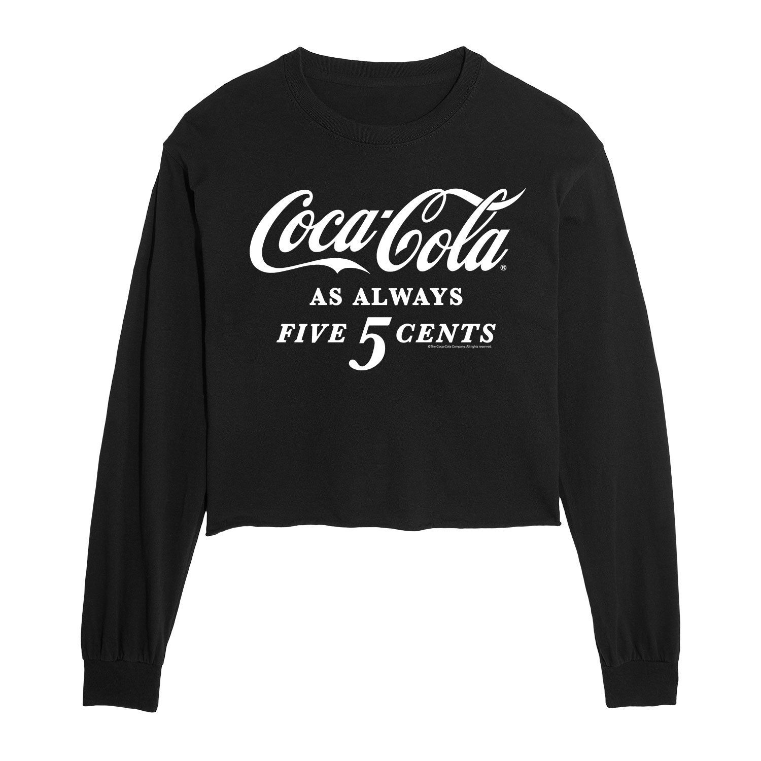 

Укороченная футболка с длинными рукавами и рисунком Coca-Cola Five Cents для юниоров Licensed Character, черный