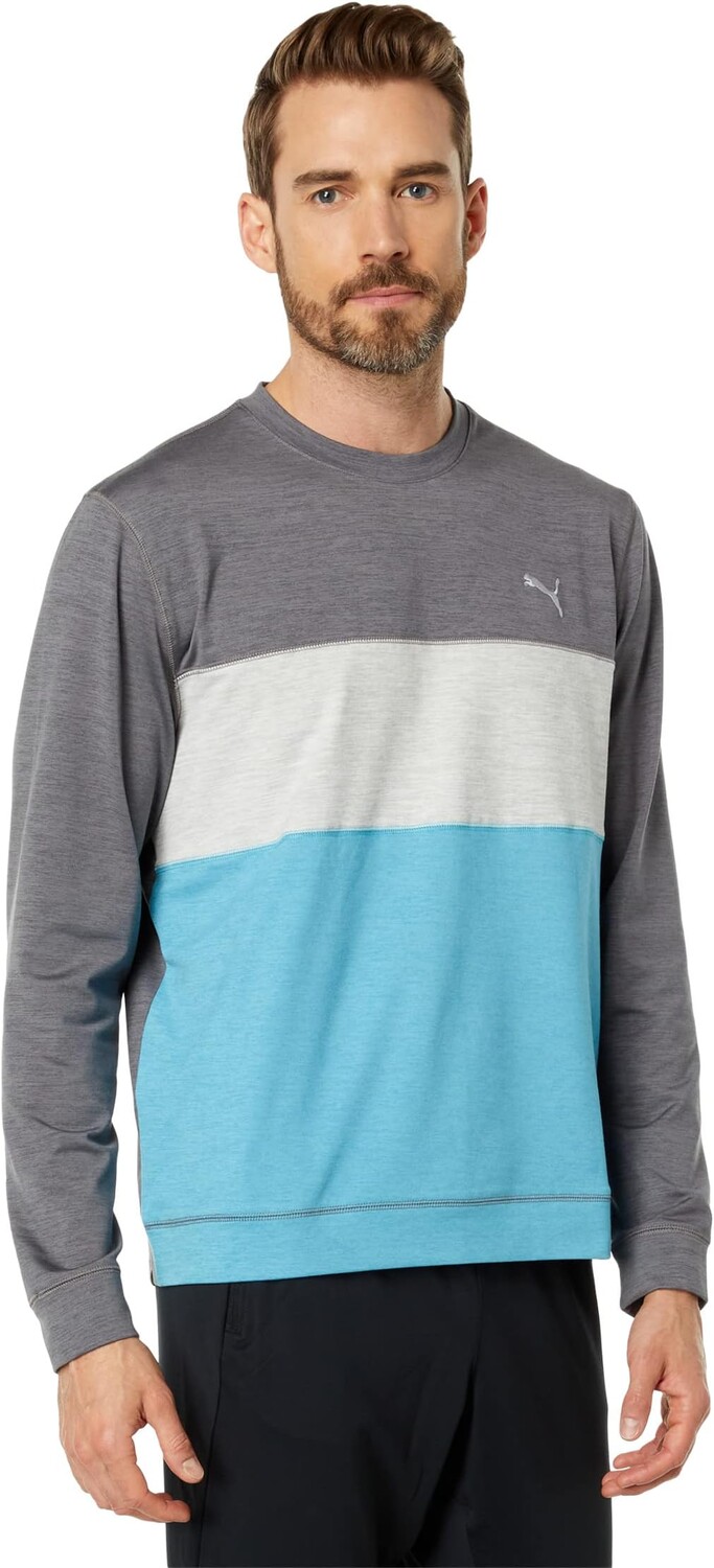 

Толстовка Cloudspun Color-Block Crew Neck PUMA, цвет Quiet Shade Heather/Dusty Aqua Heather