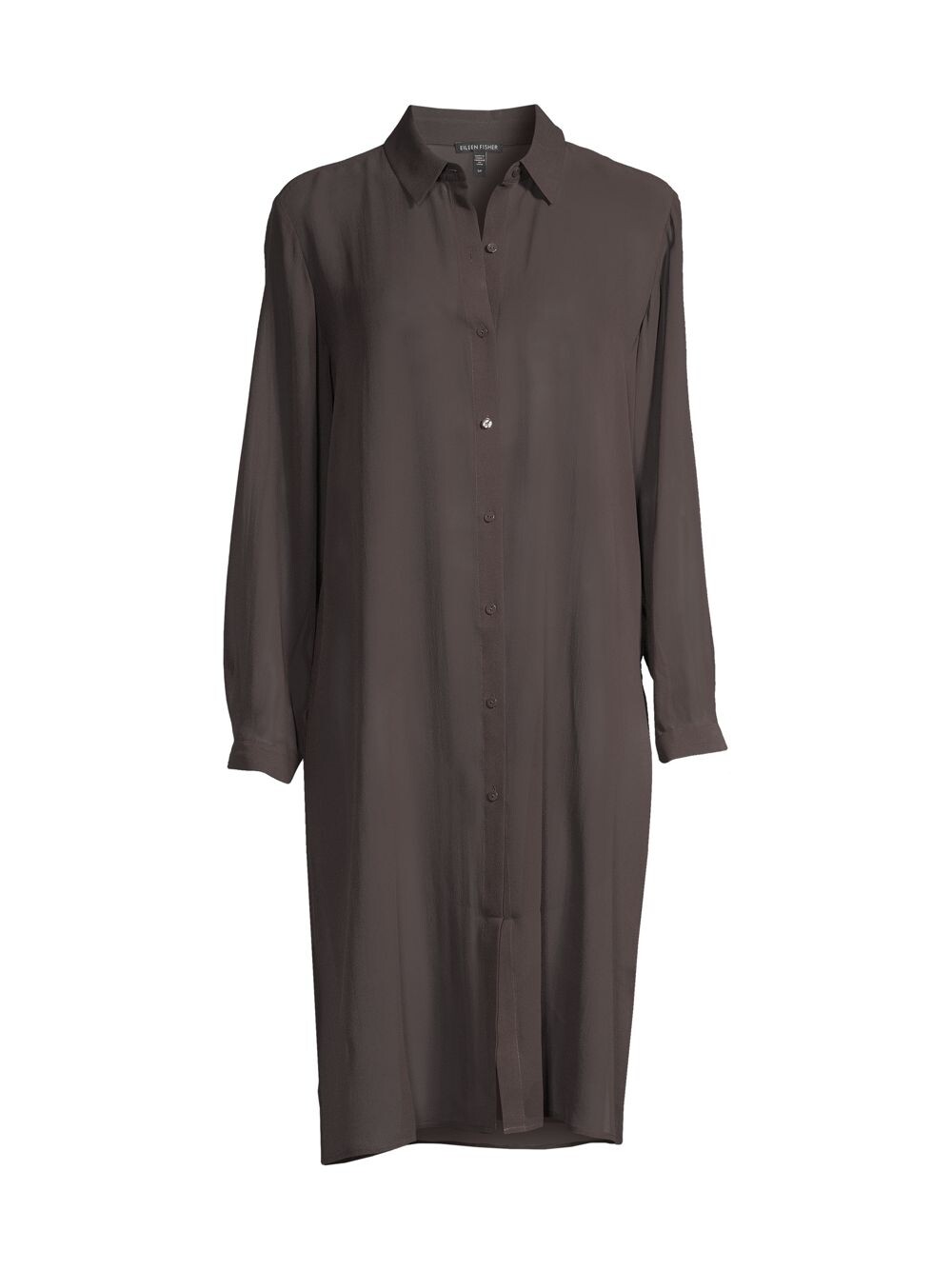 

Длинная шелковая рубашка с пуговицами спереди Eileen Fisher