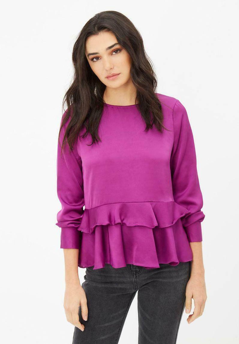 Блузка La Morena с коротким рукавом, фиолетовый