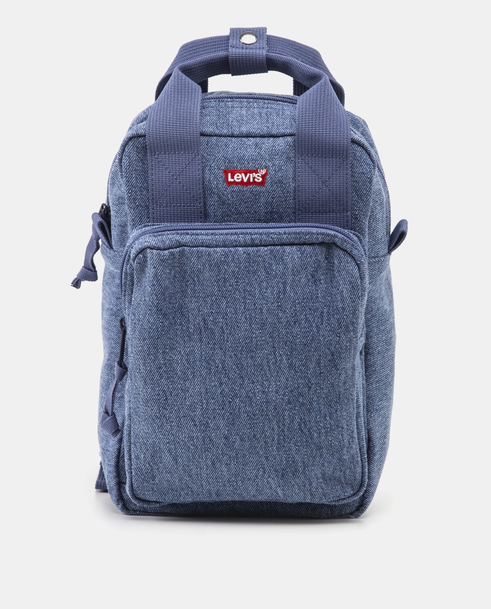 Мини-рюкзак из хлопкового денима голубого цвета Levi's, светло-синий