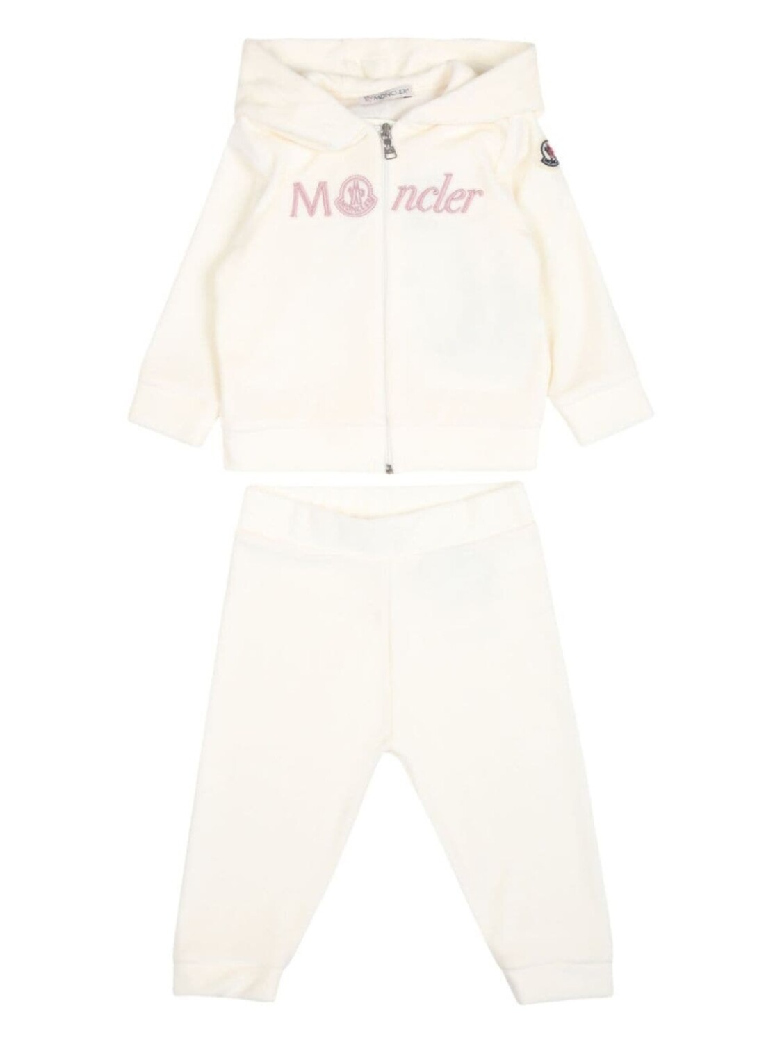 

Moncler Enfant спортивный костюм с вышитым логотипом, белый