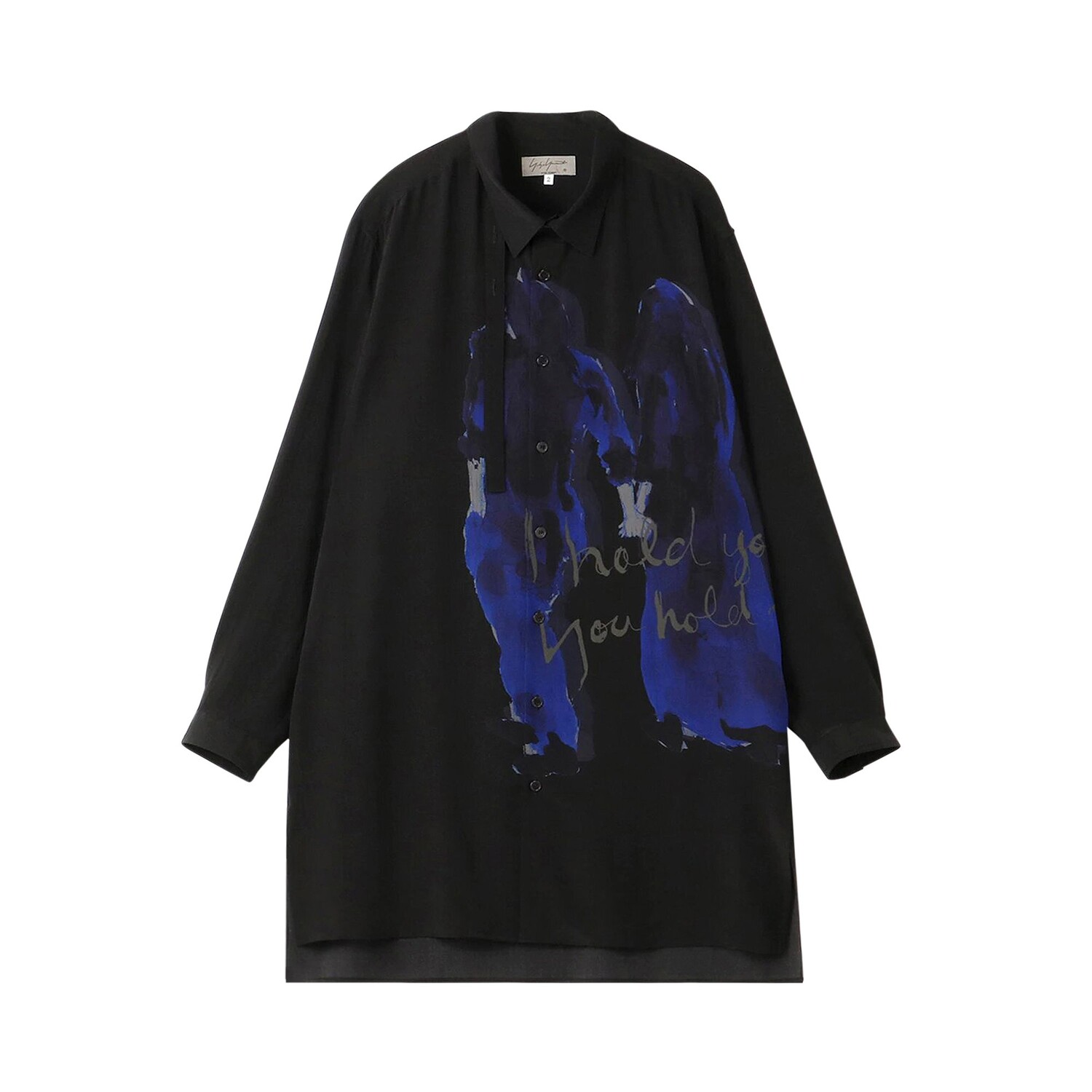

Yohji Yamamoto Блузка с длинными язычками G-Holding Hands, цвет Черный
