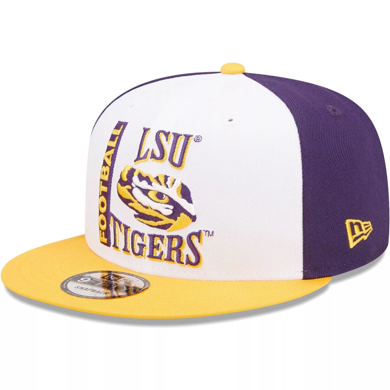 

Мужская кепка New Era белого/фиолетового цвета LSU Tigers Retro Sport 9FIFTY Snapback