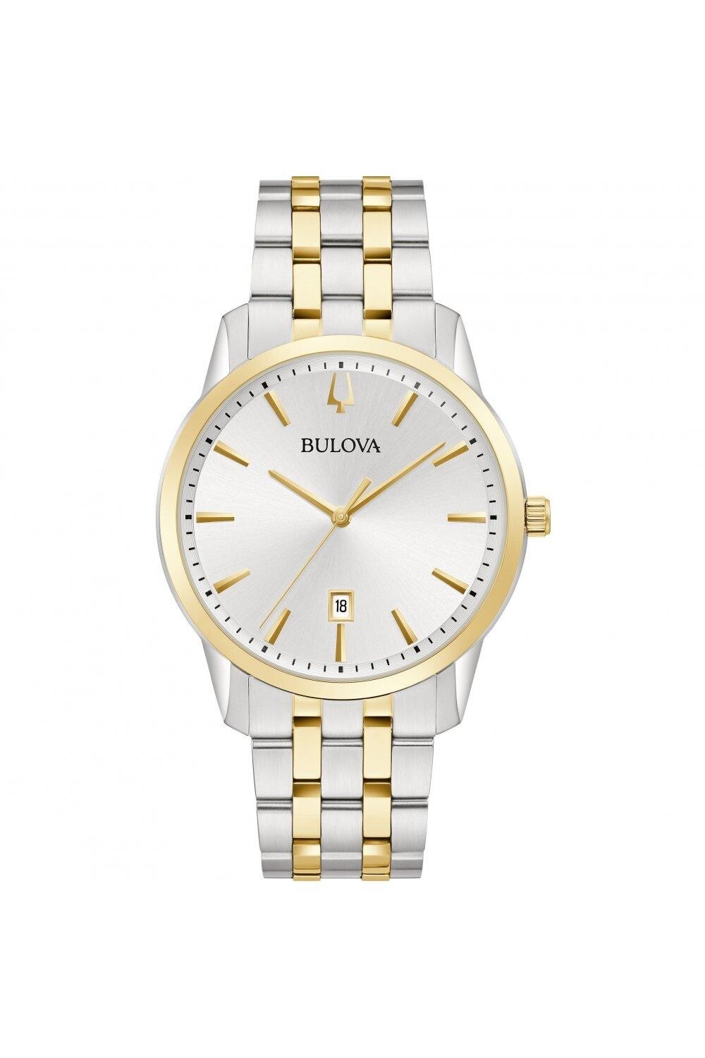 

Классические часы Sutton Dress Expansion из нержавеющей стали — 98B385 Bulova, серебро