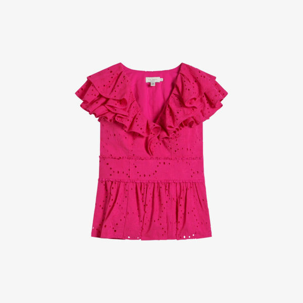 

Хлопковый топ Mazieh с вышивкой Ted Baker, розовый