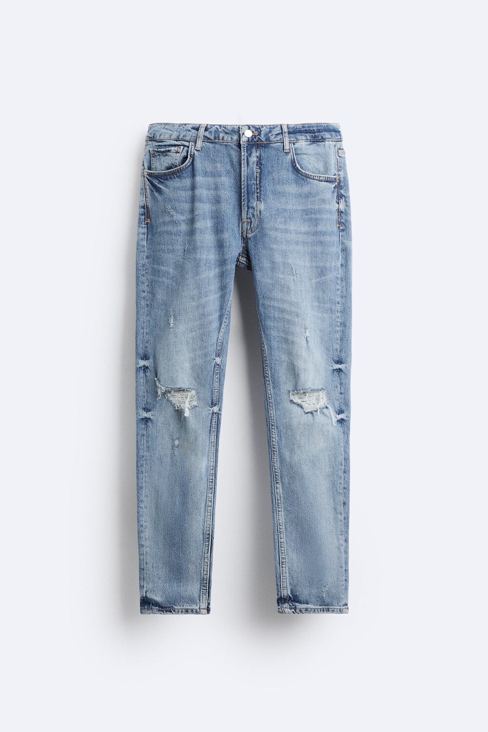 

Рваные джинсы скинни Zara, синий