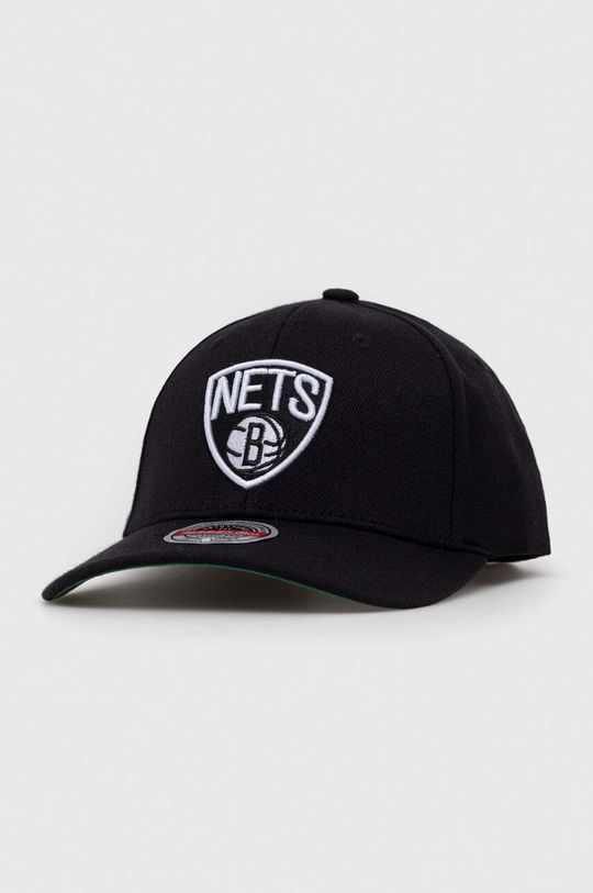 Шапка с козырьком с добавлением хлопка Brooklyn Nets Mitchell&Ness, черный