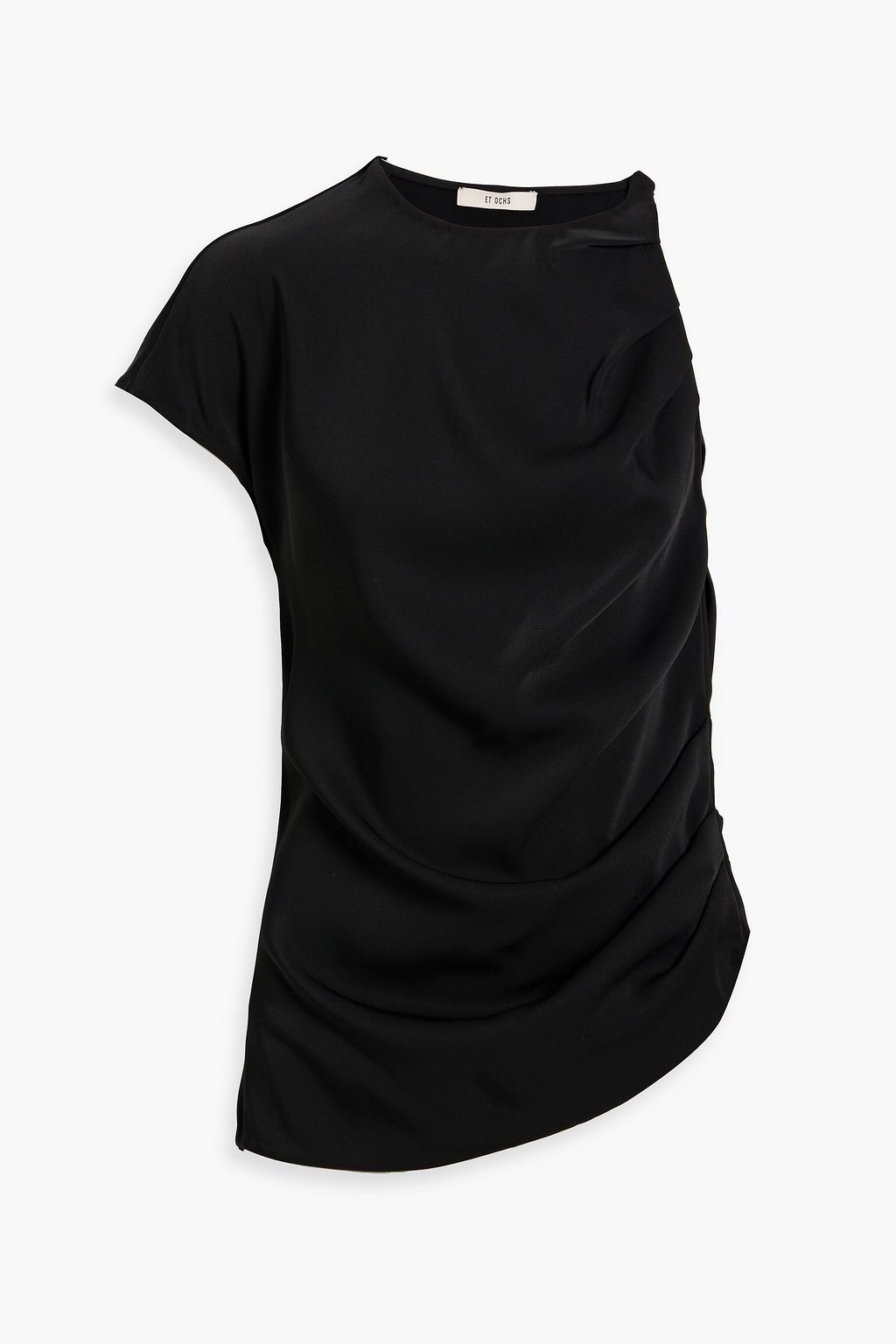 Топ из джерси с одним рукавом и сборками ET OCHS, черный платье мини kenna из джерси с одним рукавом и сборками halston белый