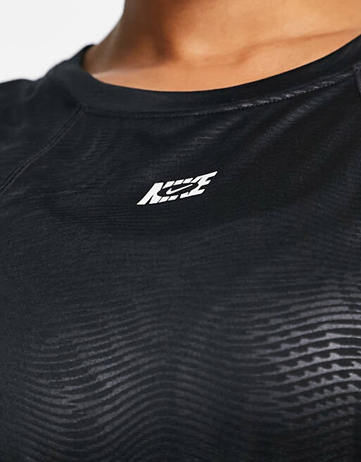 

Черная укороченная футболка с принтом Nike Training Icon Clash One Dri-FIT, Черный