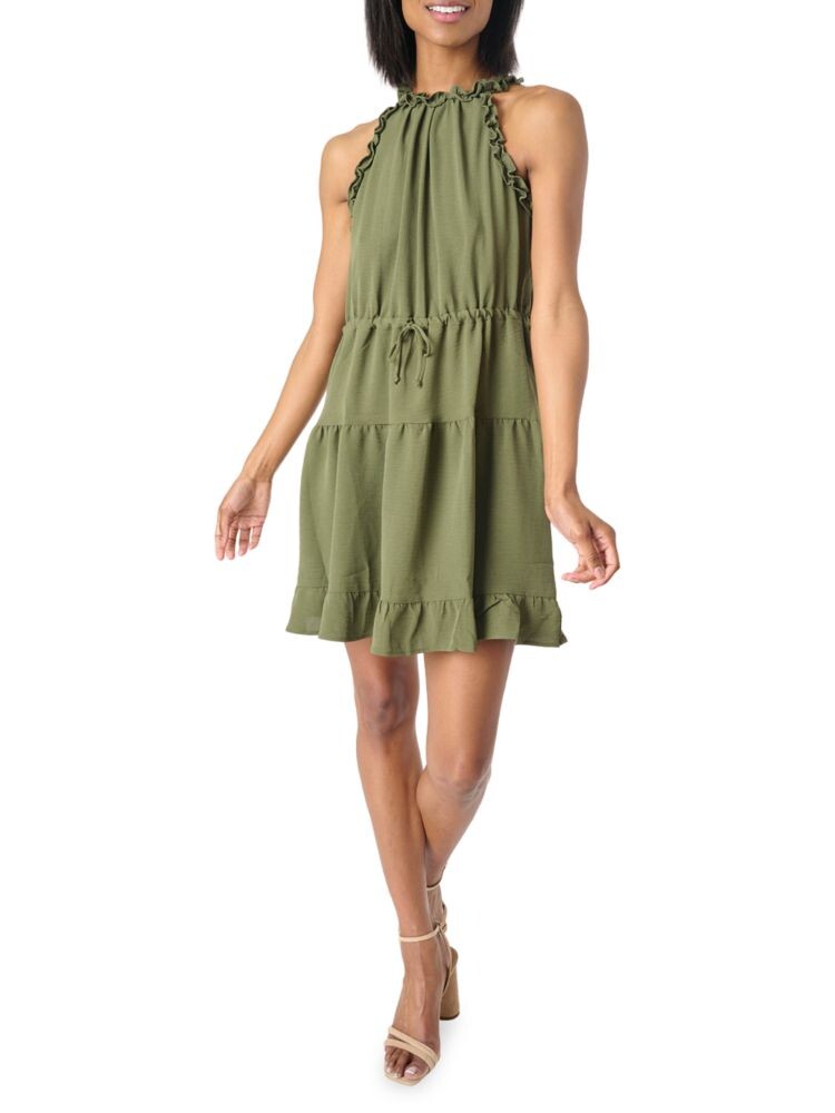 

Платье с бретелькой на шее и оборками Gibsonlook, цвет Olive