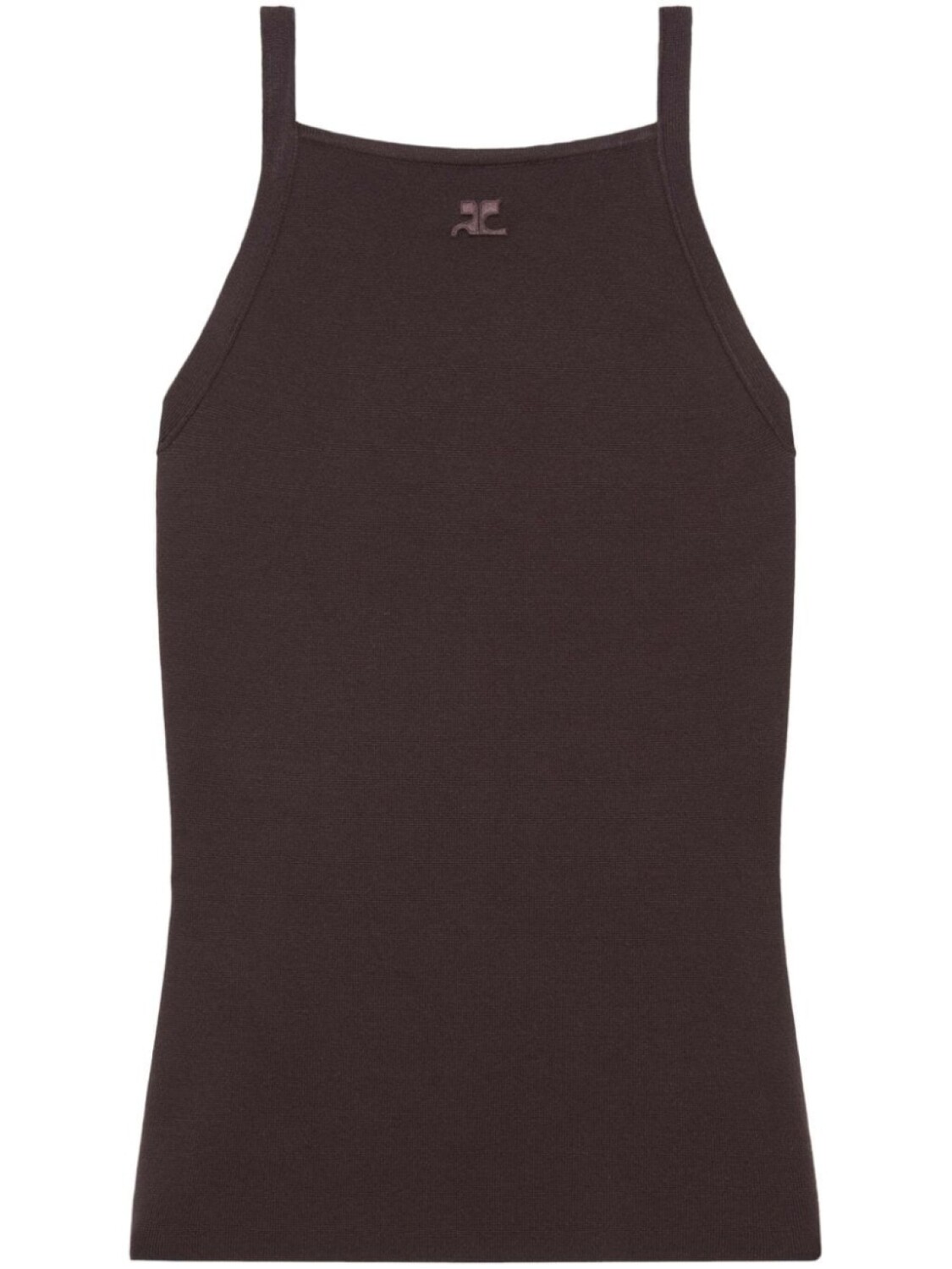 

Courrèges топ тонкой вязки с вышитым логотипом, коричневый