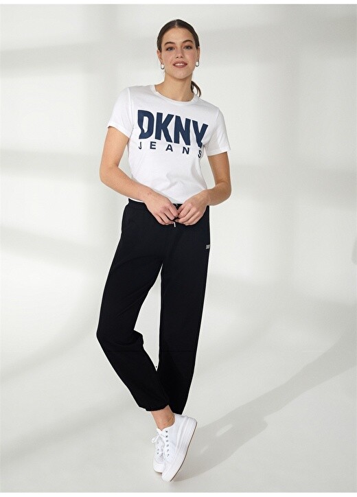 

Простая черная женская футболка с круглым вырезом Dkny Jeans, Черный