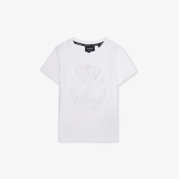 

Футболка diamante crown с короткими рукавами из смесового хлопка, 7–16 лет Juicy Couture, белый
