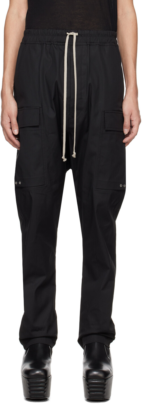 

Черные длинные брюки-карго Rick Owens, цвет Black