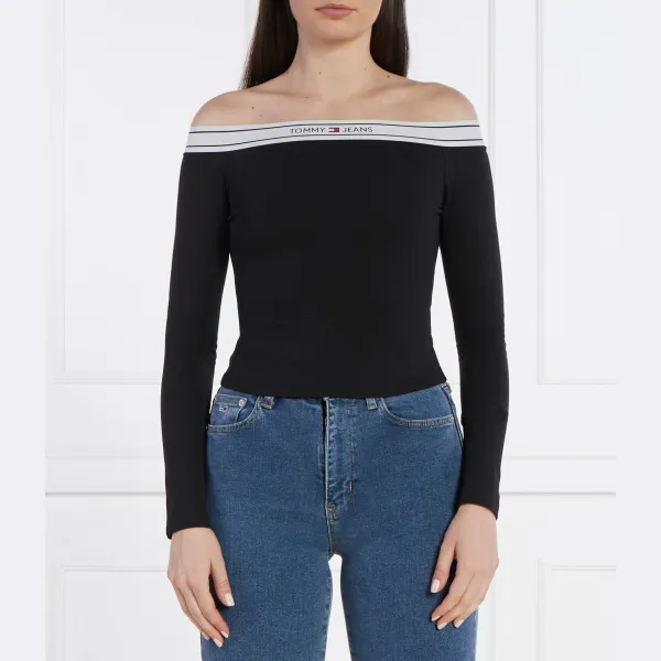 

Блуза узкого кроя с логотипом Tjw на плечах Tommy Hilfiger, черный