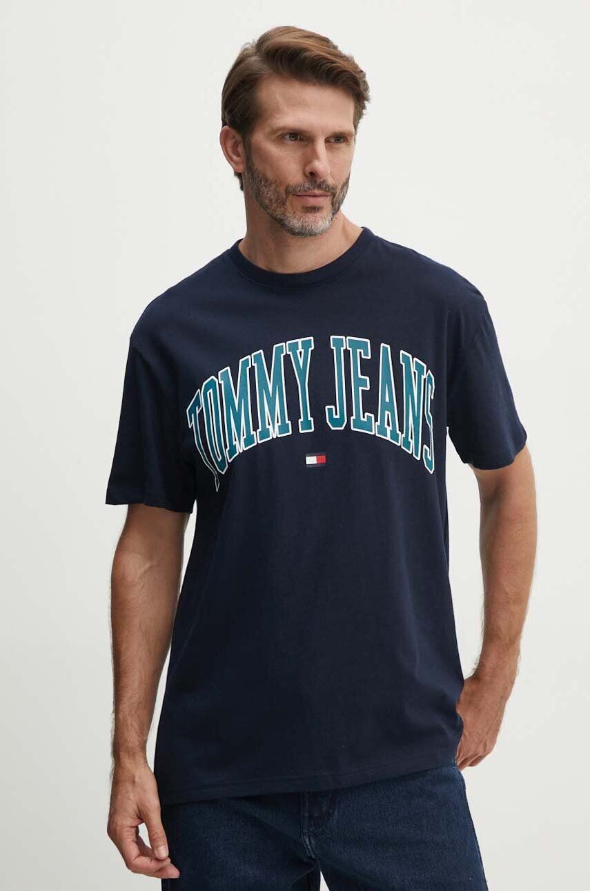 

Хлопковая футболка Tommy Jeans, темно-синий