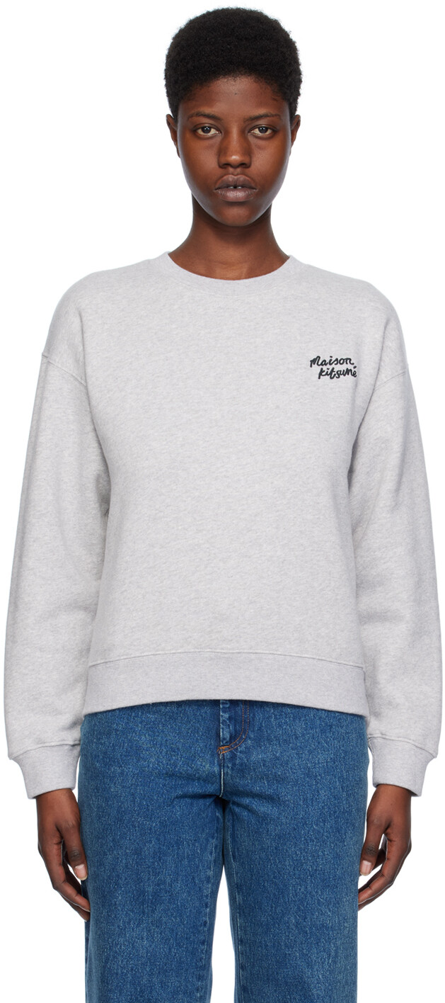 

Серый свитшот с рукописным текстом Maison Kitsune Maison Kitsune