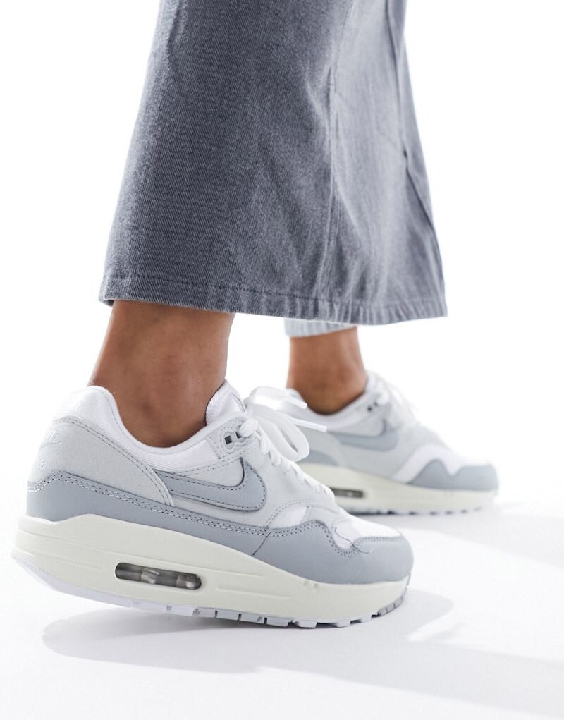 

Nike Air - Max 1 - кроссовки бело-серые, Серый, Nike Air - Max 1 - кроссовки бело-серые