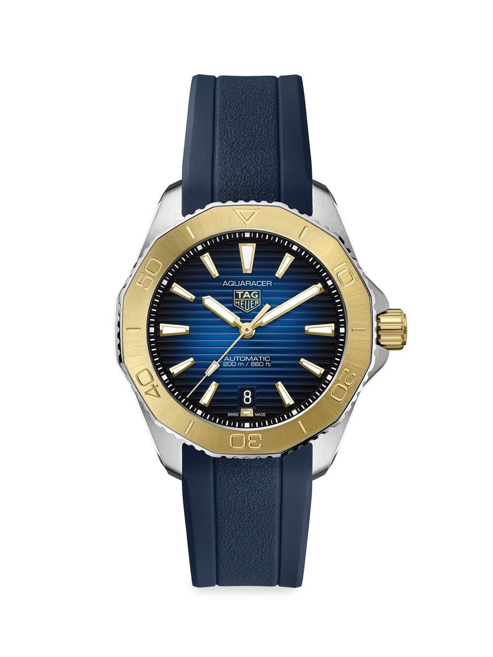 

Часы Aquaracer Professional 200 с двухцветным ремешком из нержавеющей стали и каучуковым ремешком/40 мм TAG Heuer, зеленый