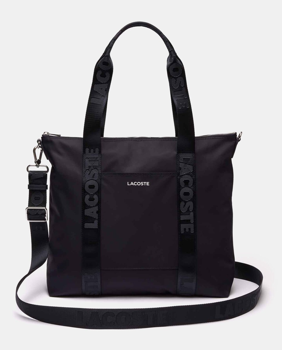 

Черная сумка на молнии и съемным ремнем через плечо Lacoste, черный