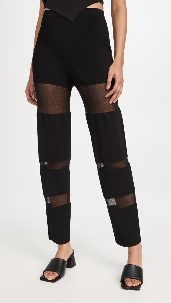 

Брюки LAPOINTE Sheer Cotton Viscose Intarsia, черный