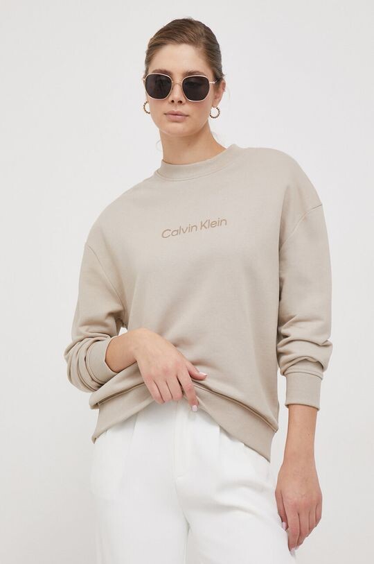 

Хлопковая толстовка Calvin Klein, бежевый