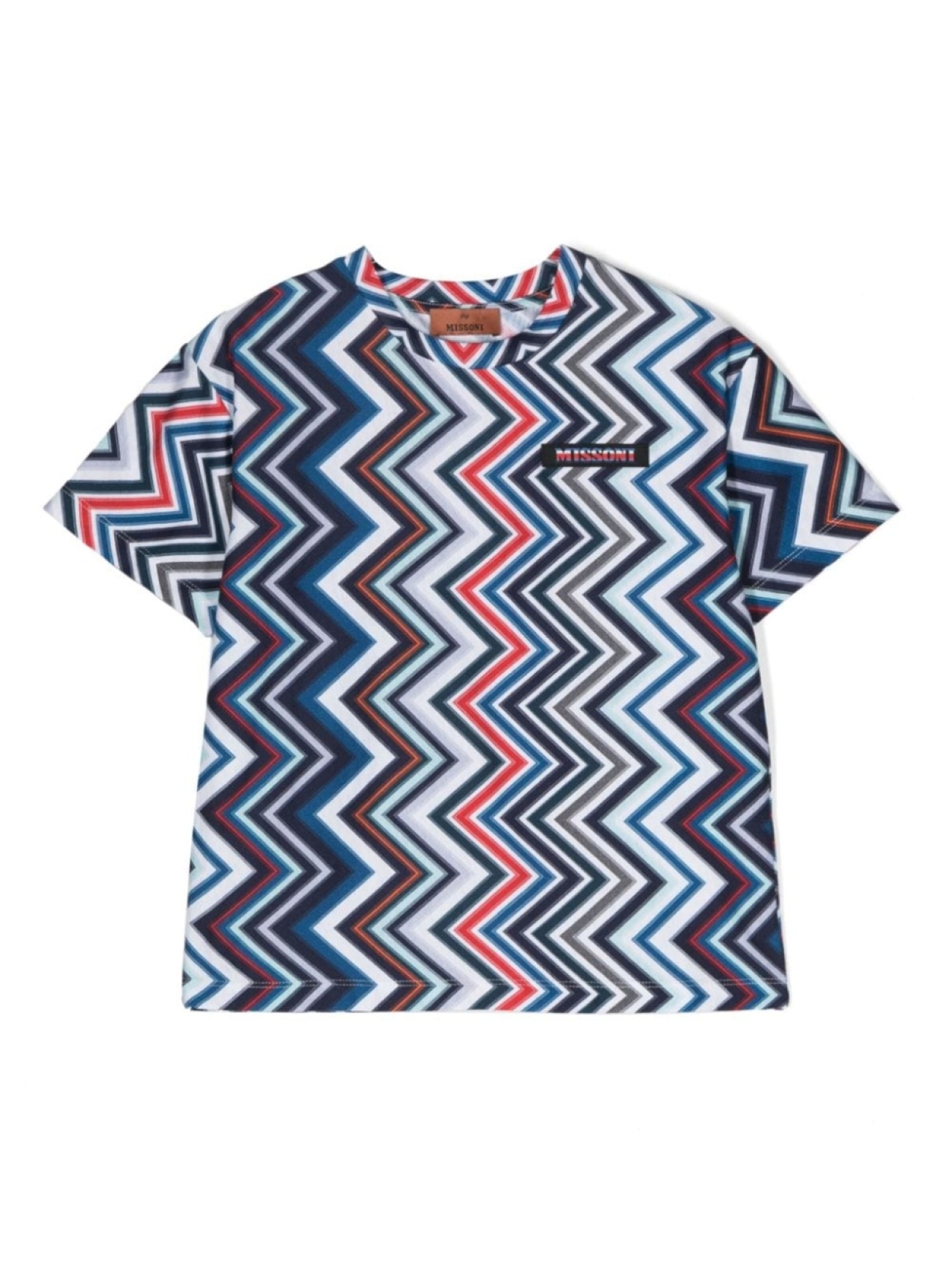 

Missoni Kids футболка с нашивкой-логотипом, синий