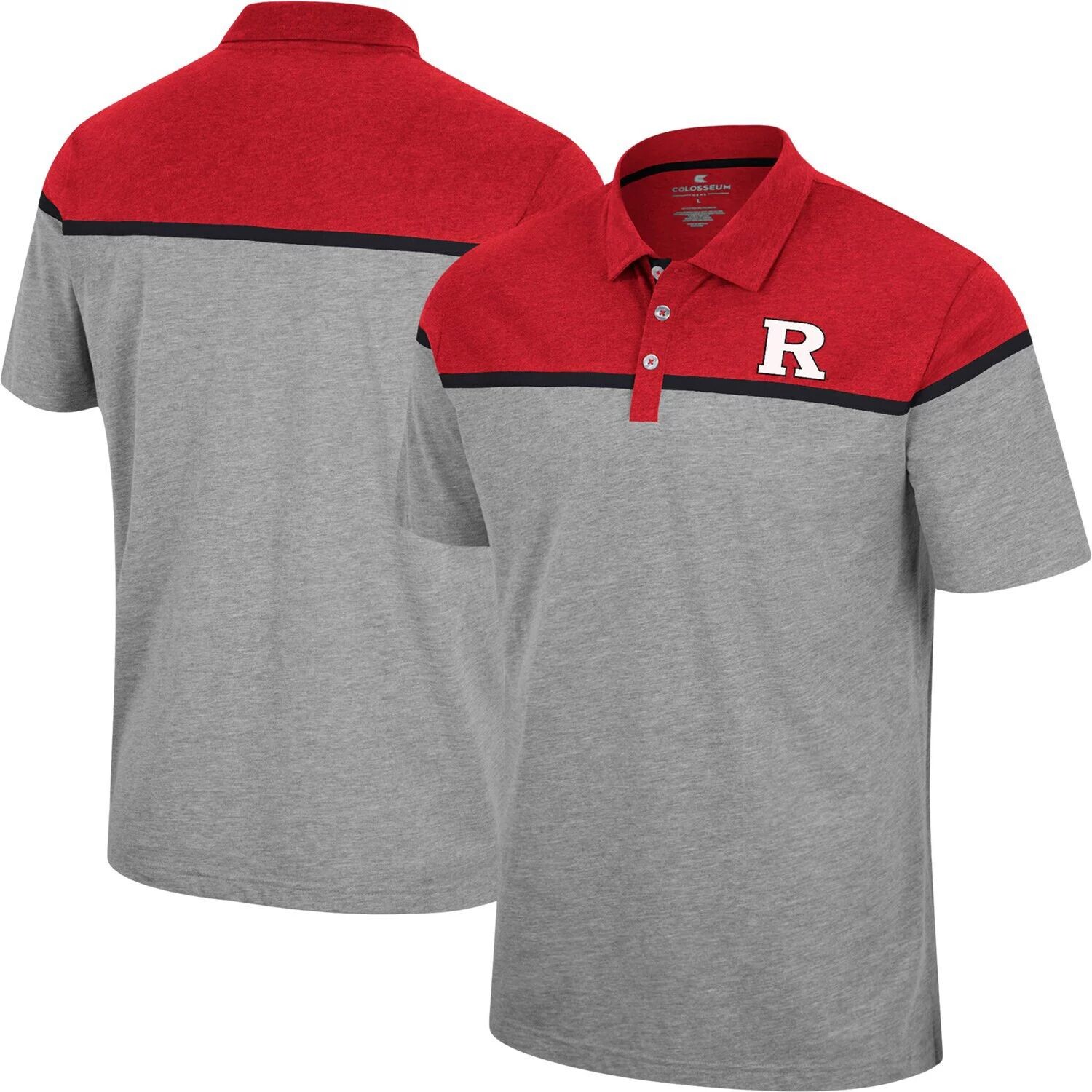 

Мужская футболка-поло Heather Grey Rutgers Scarlet Knights Chamberlain Colosseum