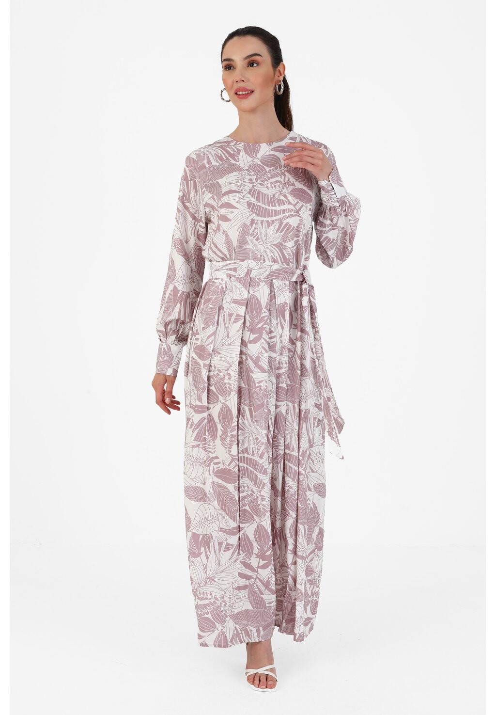 

Платье макси PATTERNED TAVIN Modanisa, цвет deep pink