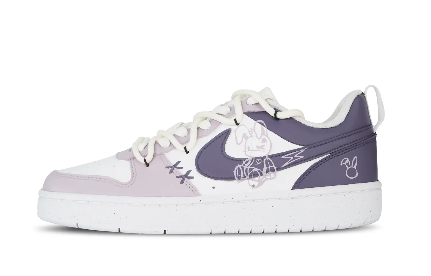 

Кроссовки Nike Court Borough Skateboarding Shoes Women's Low-top White/purple, фиолетовый