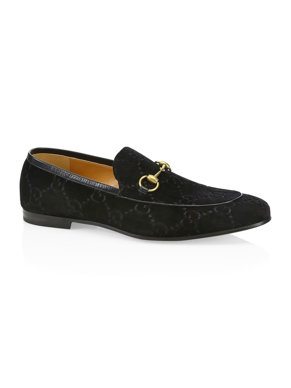 

Бархатные лоферы Gucci Jordaan с узором GG Gucci, черный