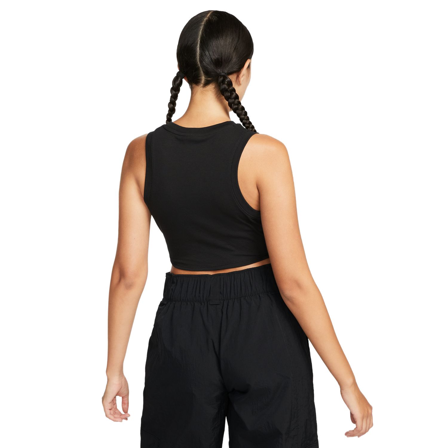Женская укороченная майка в рубчик Nike Sportswear Essentials Nike, черный