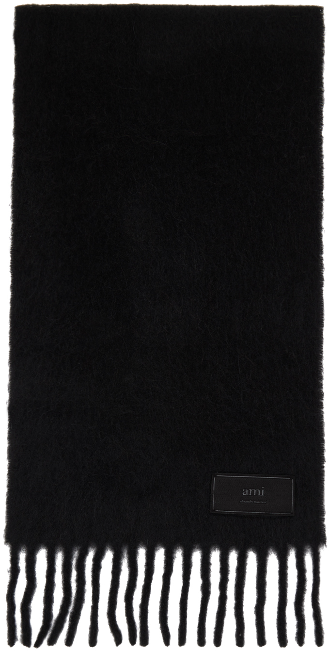 Черный шарф оверсайз AMI Alexandre Mattiussi черная круглая сумка paris из трикотина ami alexandre mattiussi