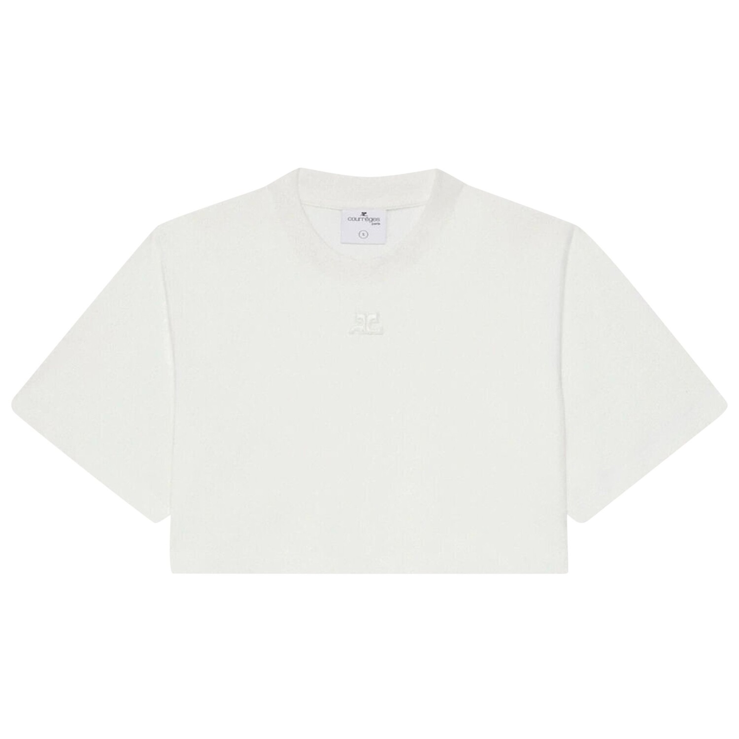 

Укороченная футболка из сухого джерсета Courrèges Heritage White