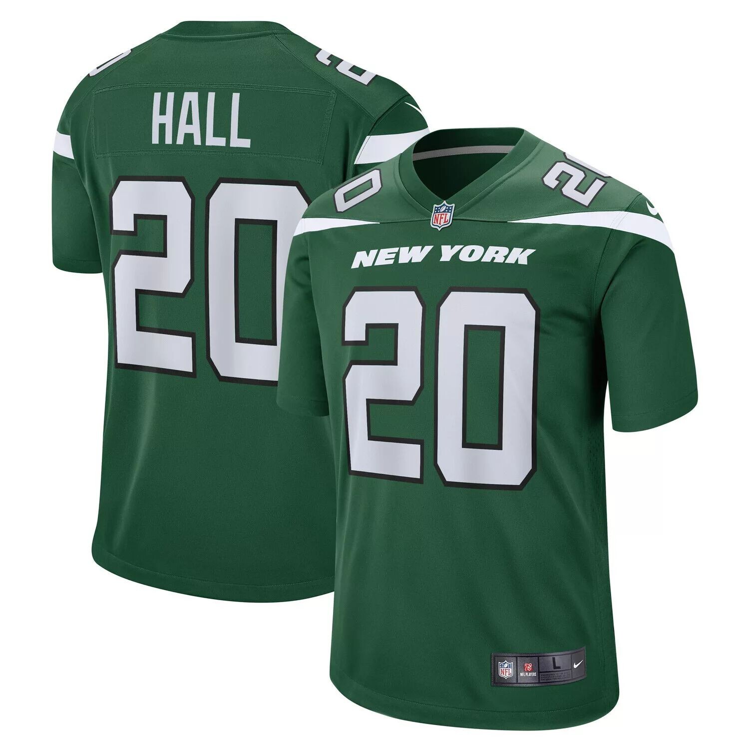 

Мужская футболка Breece Hall Gotham Green New York Jets 2022 NFL Draft Pick Player Game Jersey Nike