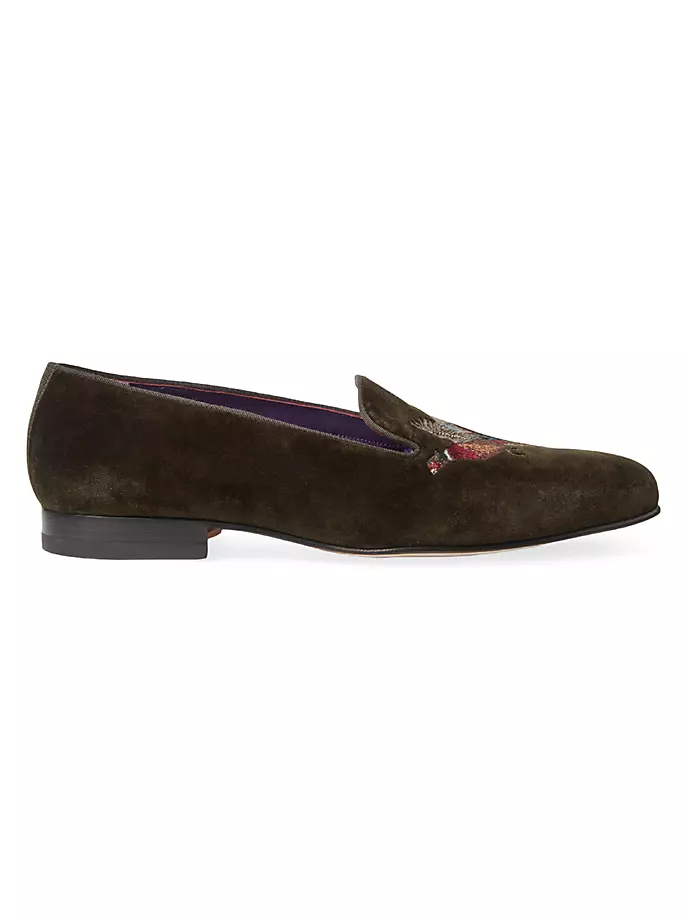 

Бархатные слипоны Alonzo Ralph Lauren Purple Label, темно-оливковый