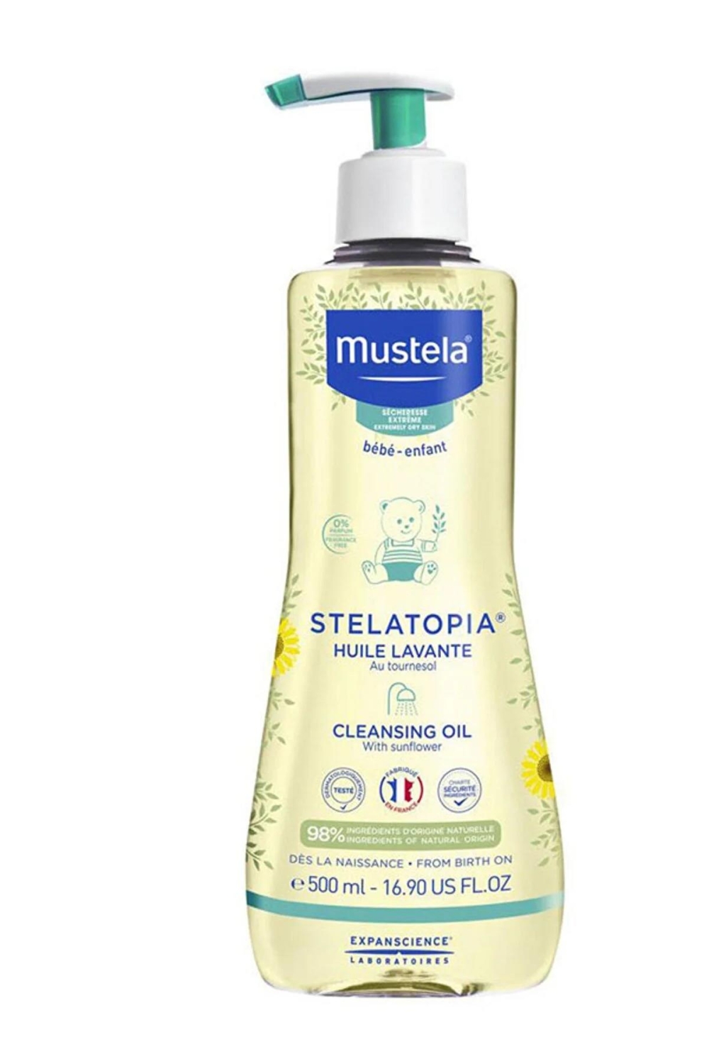 Mustela Stelatopia очищающее масло 500 мл очищающее масло mustela bebe stelatopia моющее масло для детей 500 ml