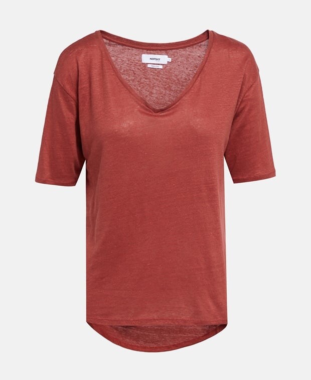 

Льняной лонгслив Notshy Cashmere, красновато-коричневый