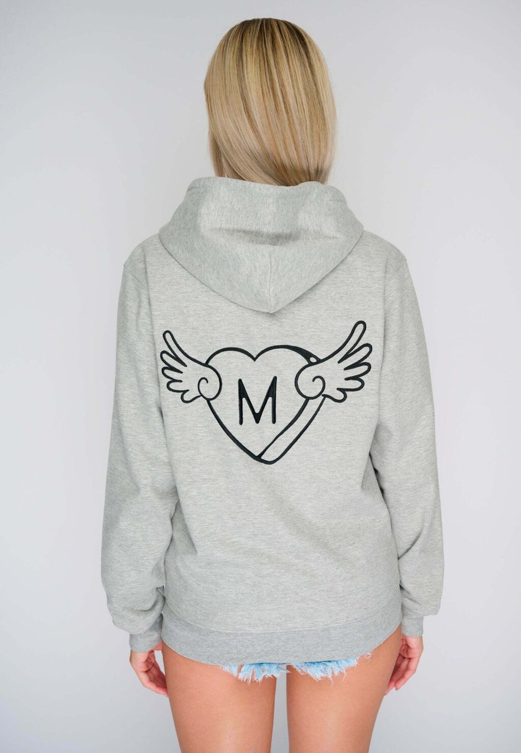 Толстовка на молнии WINGS BACK EMBROIDERY UNISEX CLASSIC Mira Paris, серый накладная раковина mira mira mr 5023 белая