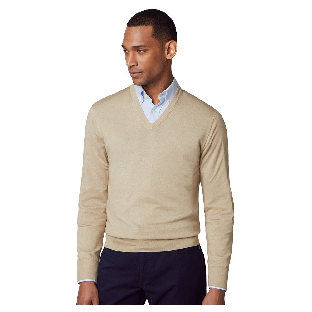 

Свитер Hackett Merino Silk V Neck, бежевый